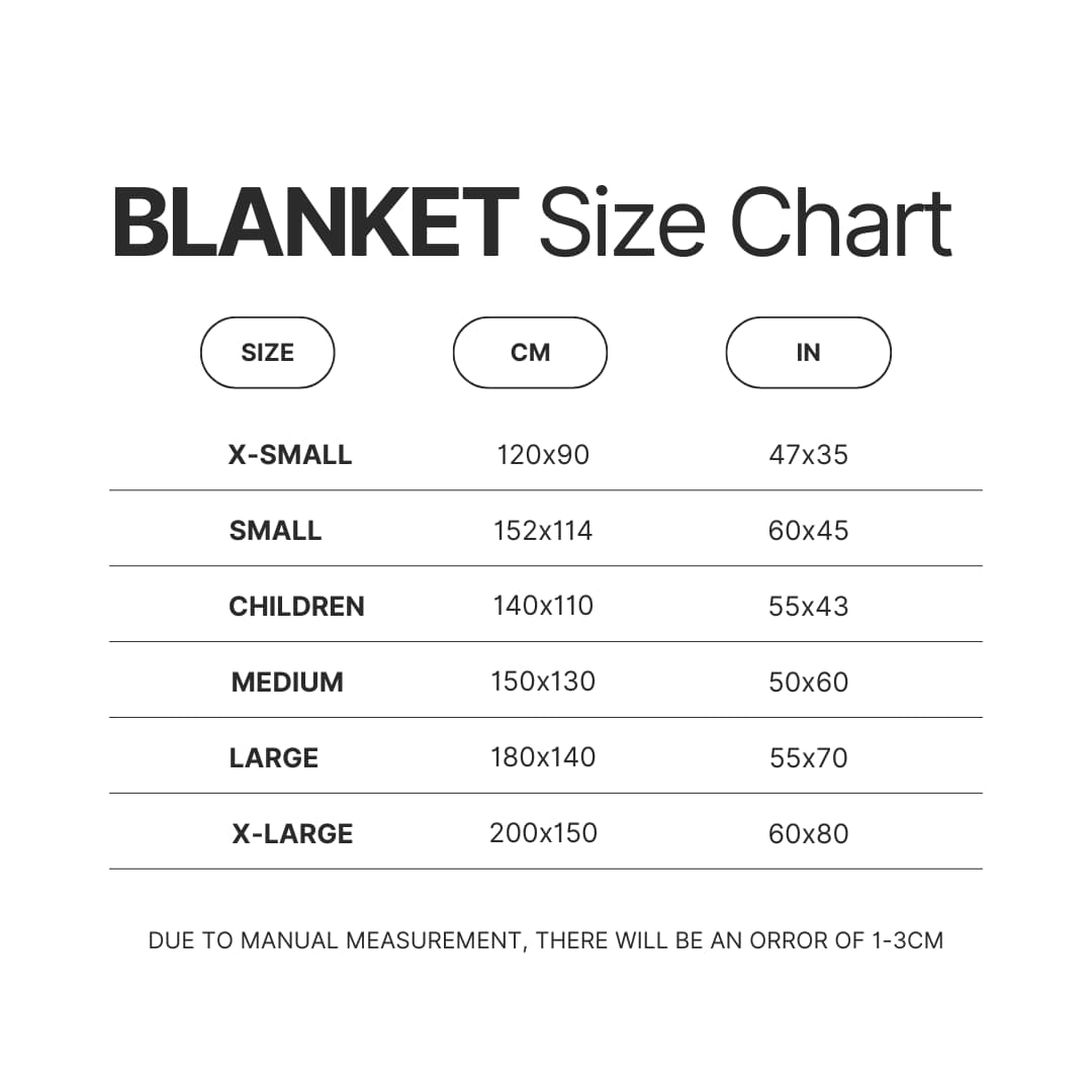 Blanket Size Chart - Mortal Kombat Shop
