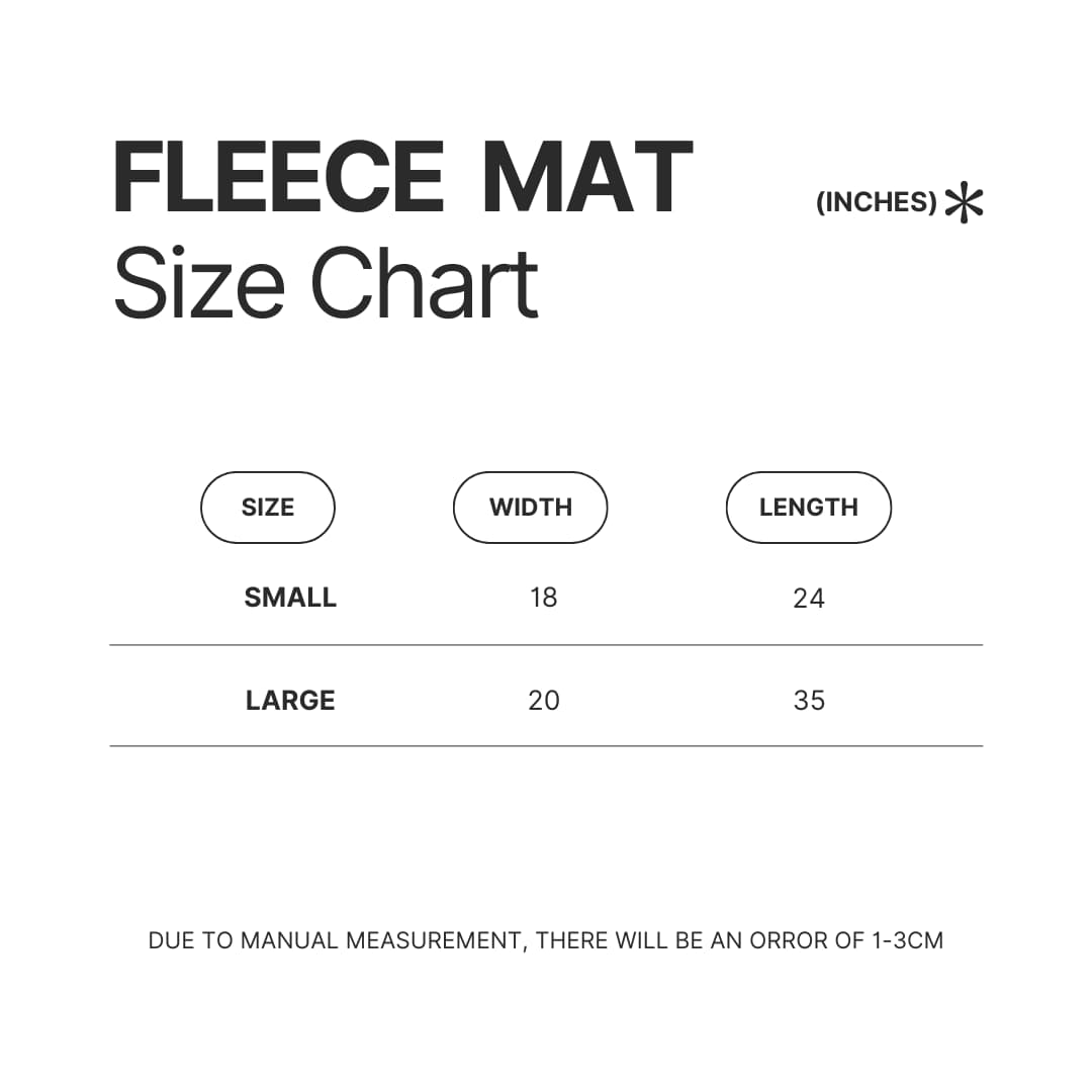 Fleece Mat Size Chart - Mortal Kombat Shop