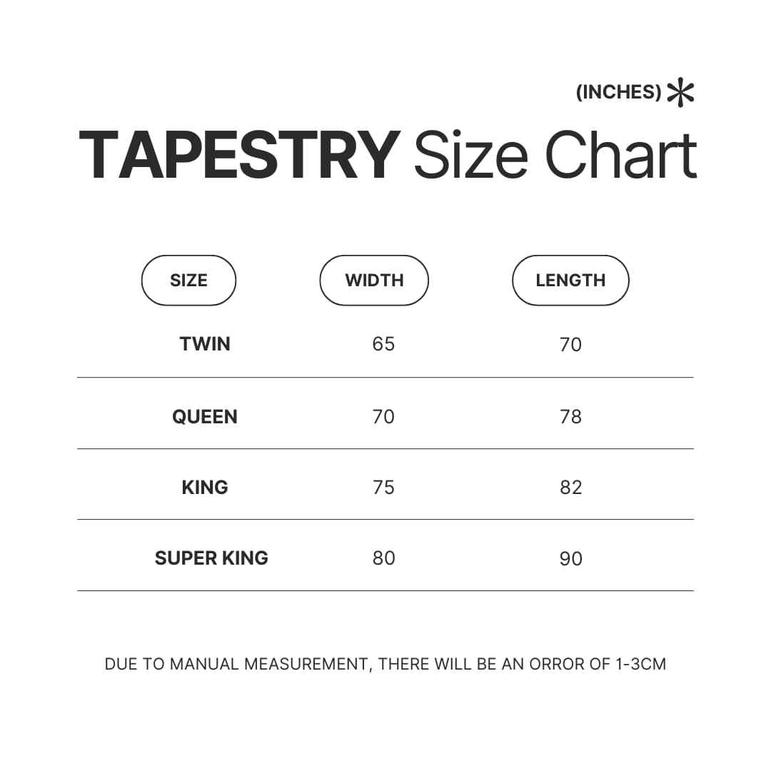 Tapestry Size Chart - Mortal Kombat Shop